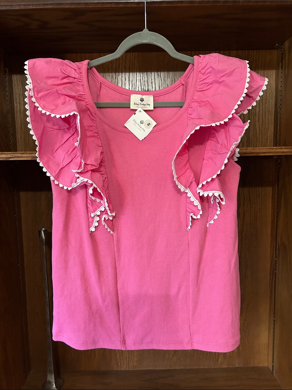 Betsey's Boutique Shop Bright Pink Ribbed Tank Top